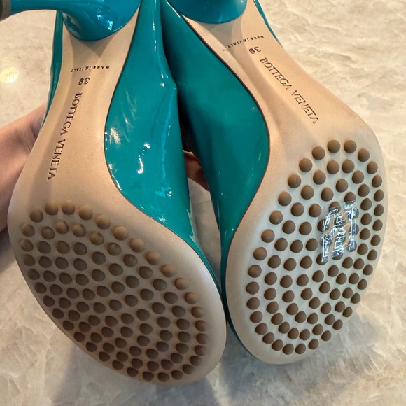 Bottega Veneta Sock Dot Mules in Blue Patent Leather - Picture 8 of 8